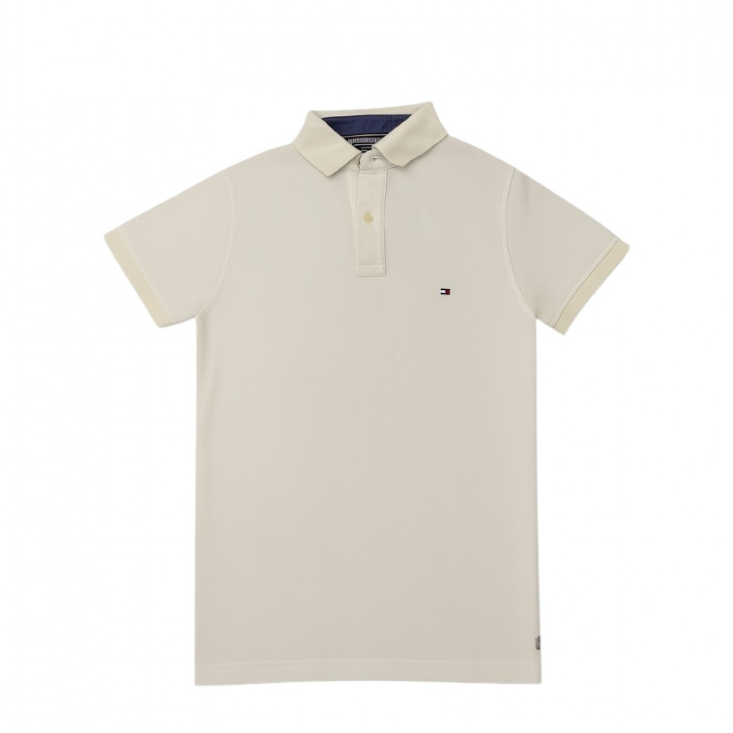 Tommy Hilfiger Polo Μπλούζα Εκρού με Μικρό Logo